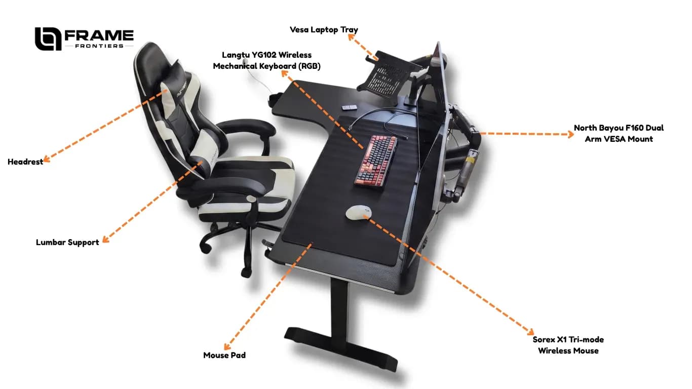 L-shaped Desk Setup