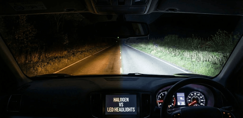 Halogen vs LED Headlights Illumination
